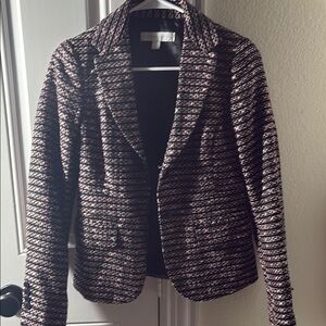 Women's Black and Pink Tweed Jacket